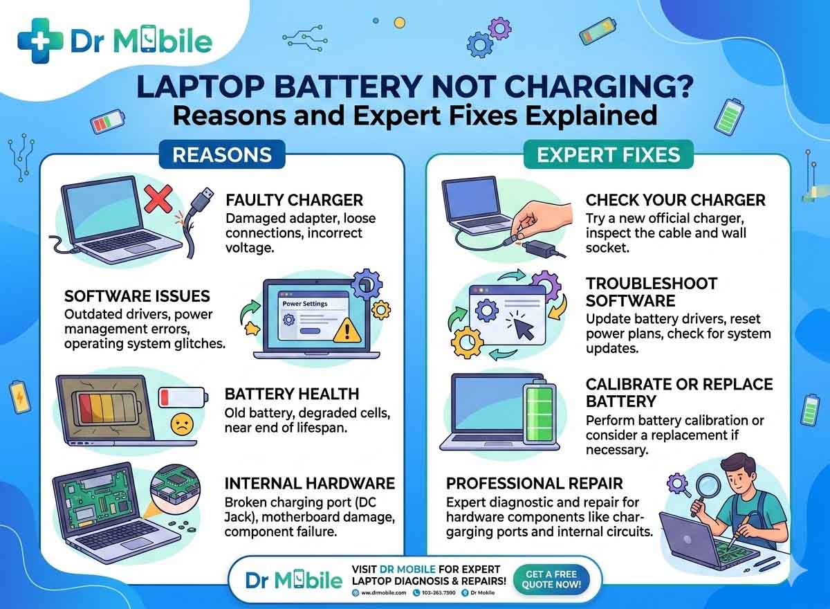 Laptop Battery Not Charging? Reasons and Expert Fixes Explained